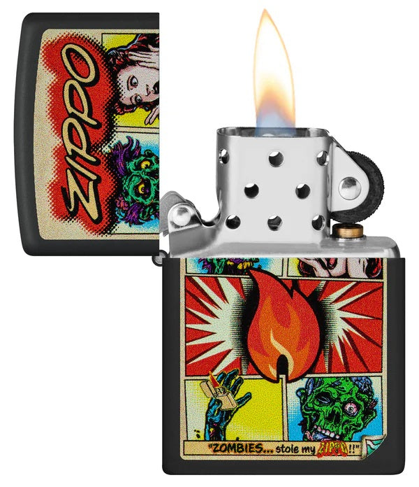 Encendedor Zippo Negro Comic Zombies