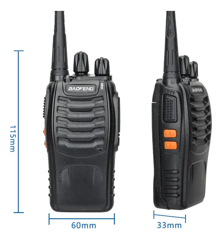 Radio Walkie Talkie Baofeng Bf-888s Uhf X2 Bateria 2800m Ah