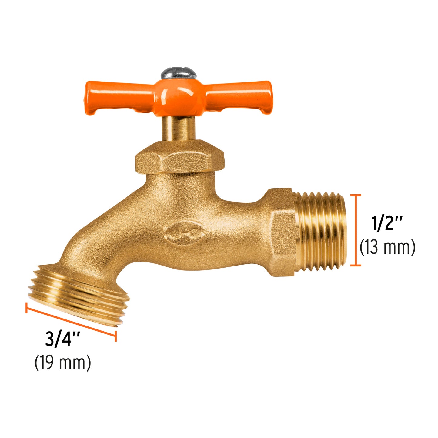 Llave p/manguera, de latón 140g, 1/2", blíster, TRUPER 13147