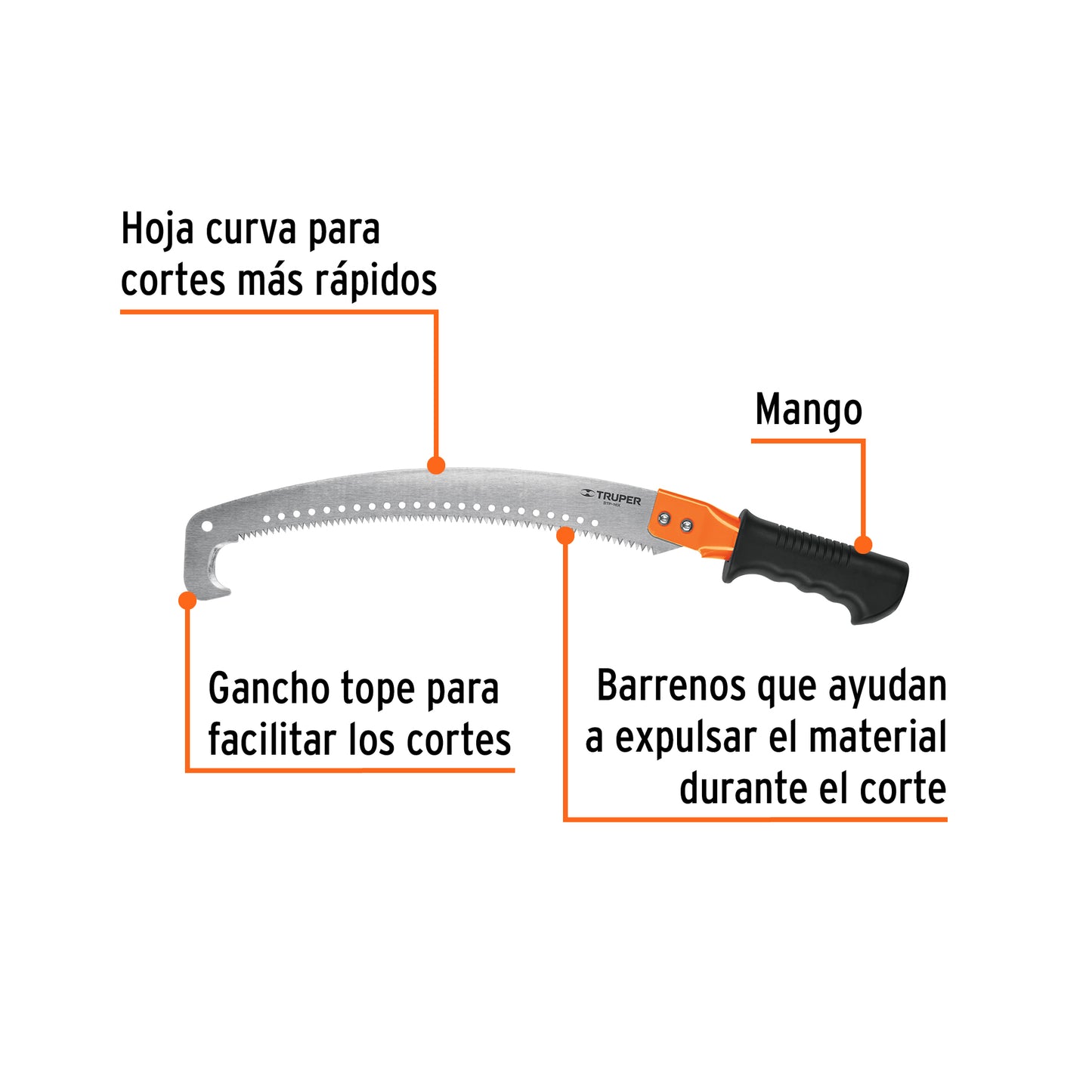 Serrucho de poda 16´´ c/gancho TRUPER Ref: STP-16X