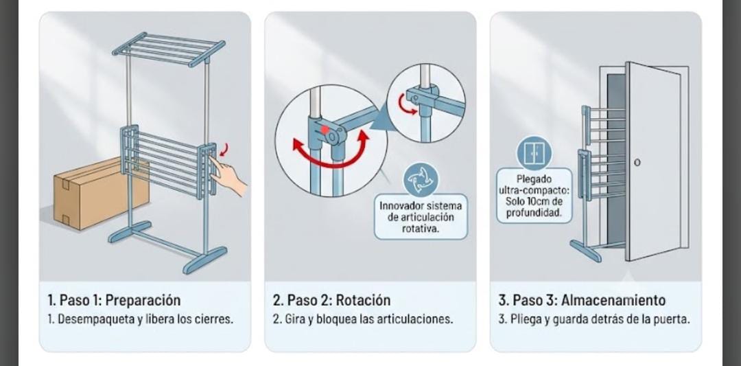 CS3875 Tendedero tubular plegable