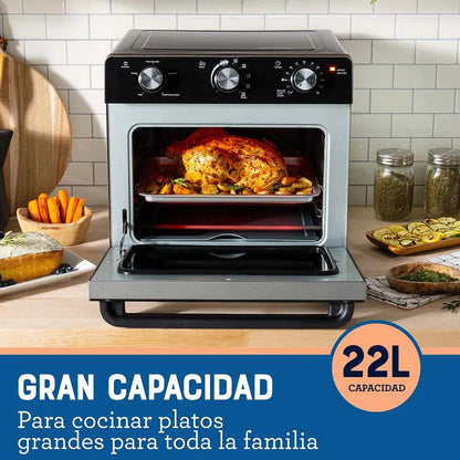 Horno con Freidora de Aire, Capacidad de 22 Litros, Recubrimiento Antiadherente Ref: TSSTTVMAF1NS-013