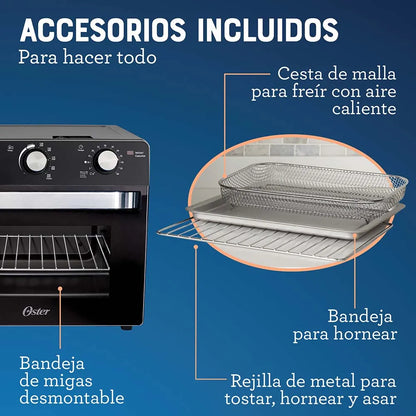 Horno con Freidora de Aire, Capacidad de 22 Litros, Recubrimiento Antiadherente Ref: TSSTTVMAF1NS-013