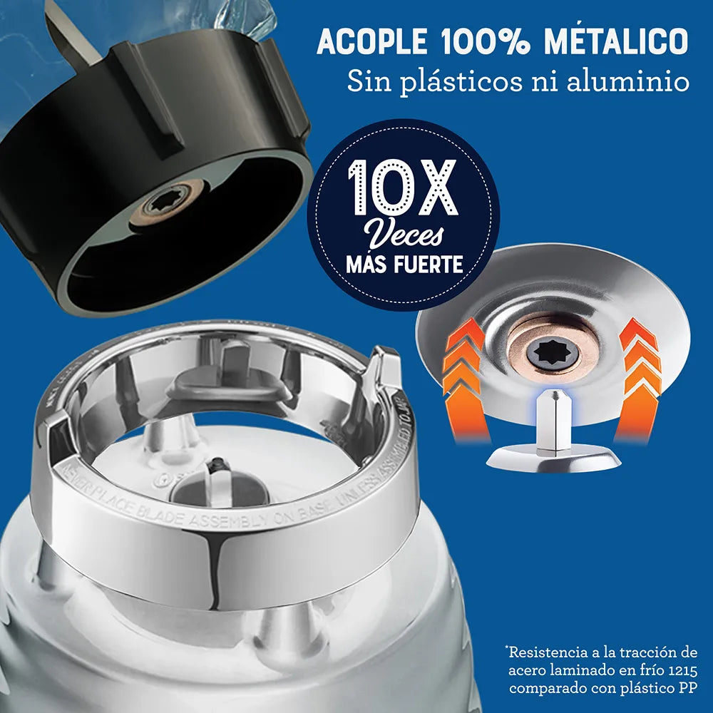 Oster® Licuadora Clásica, con Control de Perilla, de 3 Velocidades, 1.25 Lt, 1000 W, Cromada, BLST4655