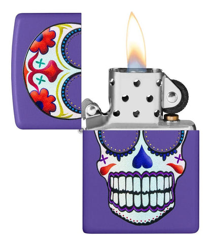Encendedor Zippo Purpura Calavera De Azúcar