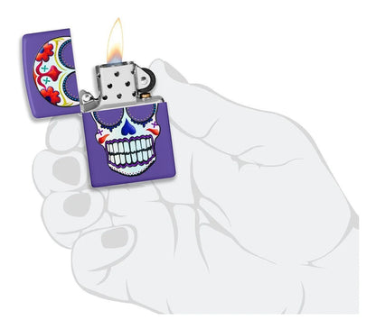 Encendedor Zippo Purpura Calavera De Azúcar