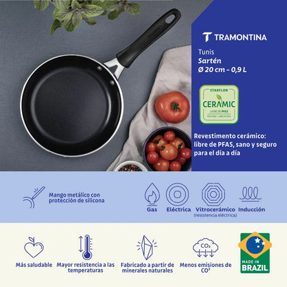 Sarten Tumis Tramontina en aluminio 20 cm 28720/120