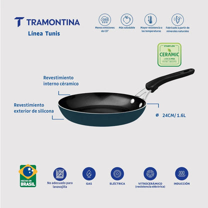 Sarten azul tumis Tramontina 24cm 28720/124