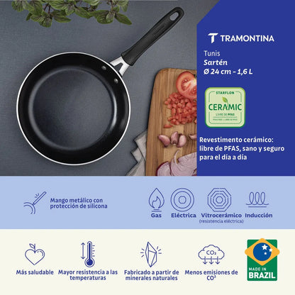 Sarten azul tumis Tramontina 24cm 28720/124
