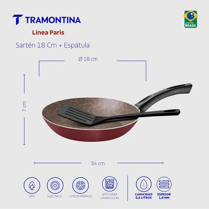 Sarten Tramontina paris 18cm en aluminio 28500/718