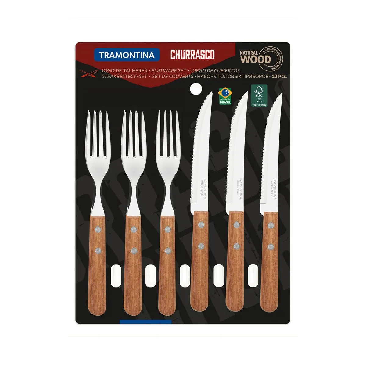 22399030 Juego de cubiertos x12 piezas churrasco Tramontina