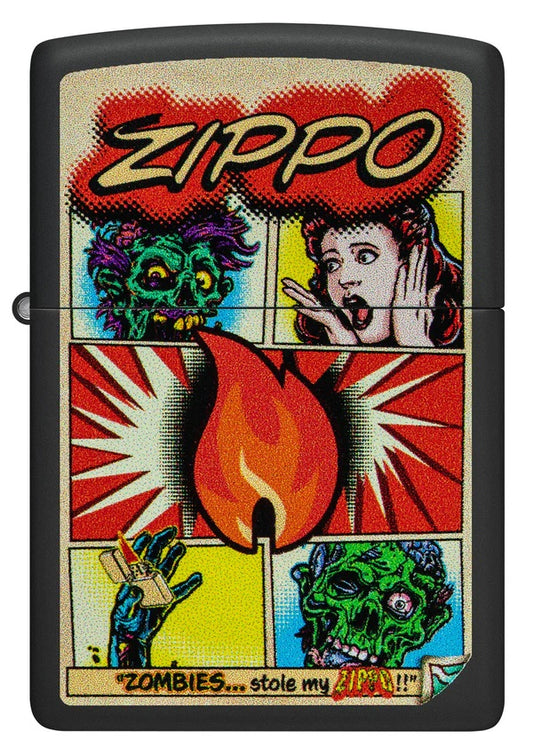 Encendedor Zippo Negro Comic Zombies
