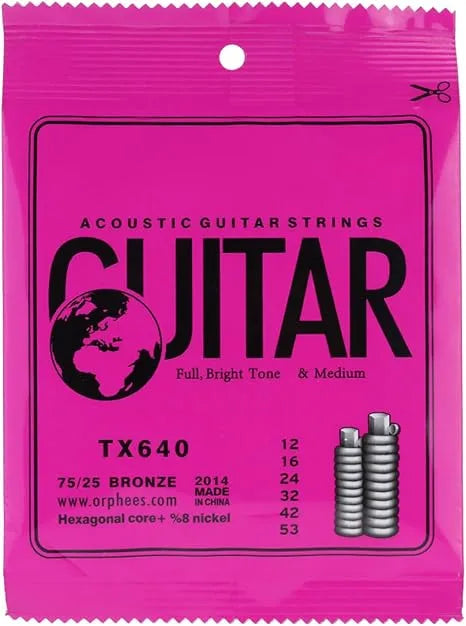 Encordado para guitarra   en Bronce electroacústica Orphee  Ref. TX640