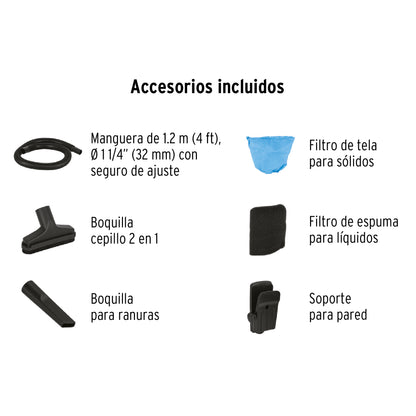 Aspiradora solidos y liquidos de 3 Gal TRUPER Ref. 12091 / ASP-03