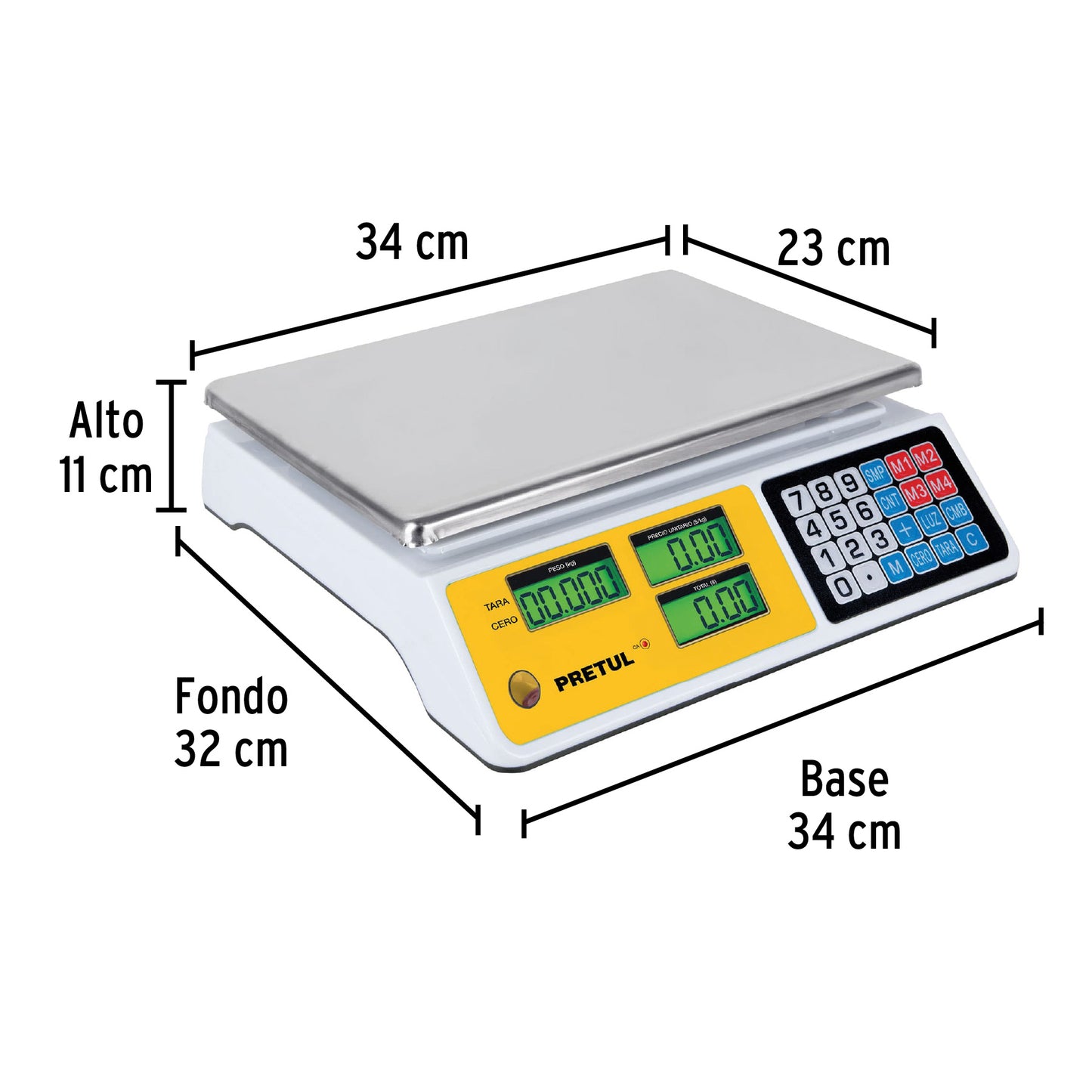 Báscula electrónica multifunciones 40 kg, PRETUL 29966