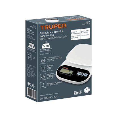 Balanza digital para cocina 5Kg Truper 15161