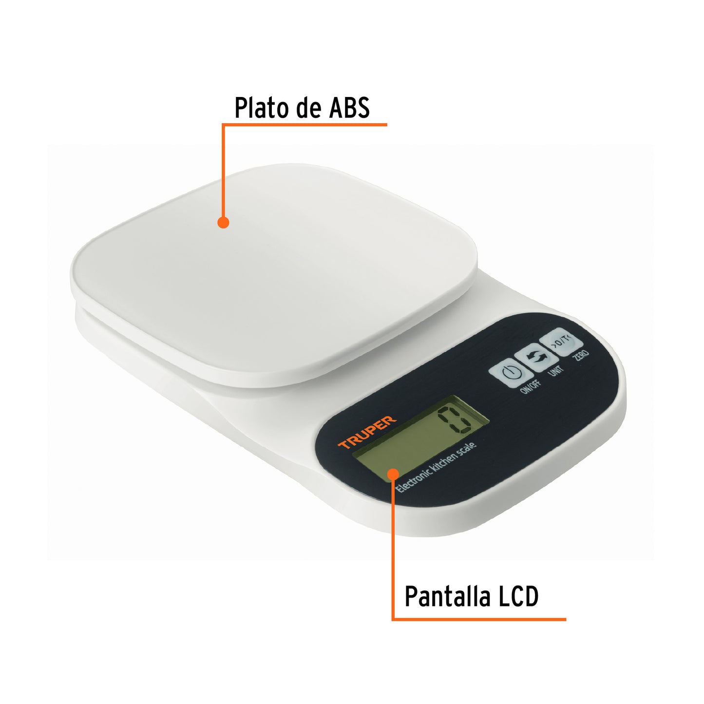 Balanza digital para cocina 5Kg Truper 15161