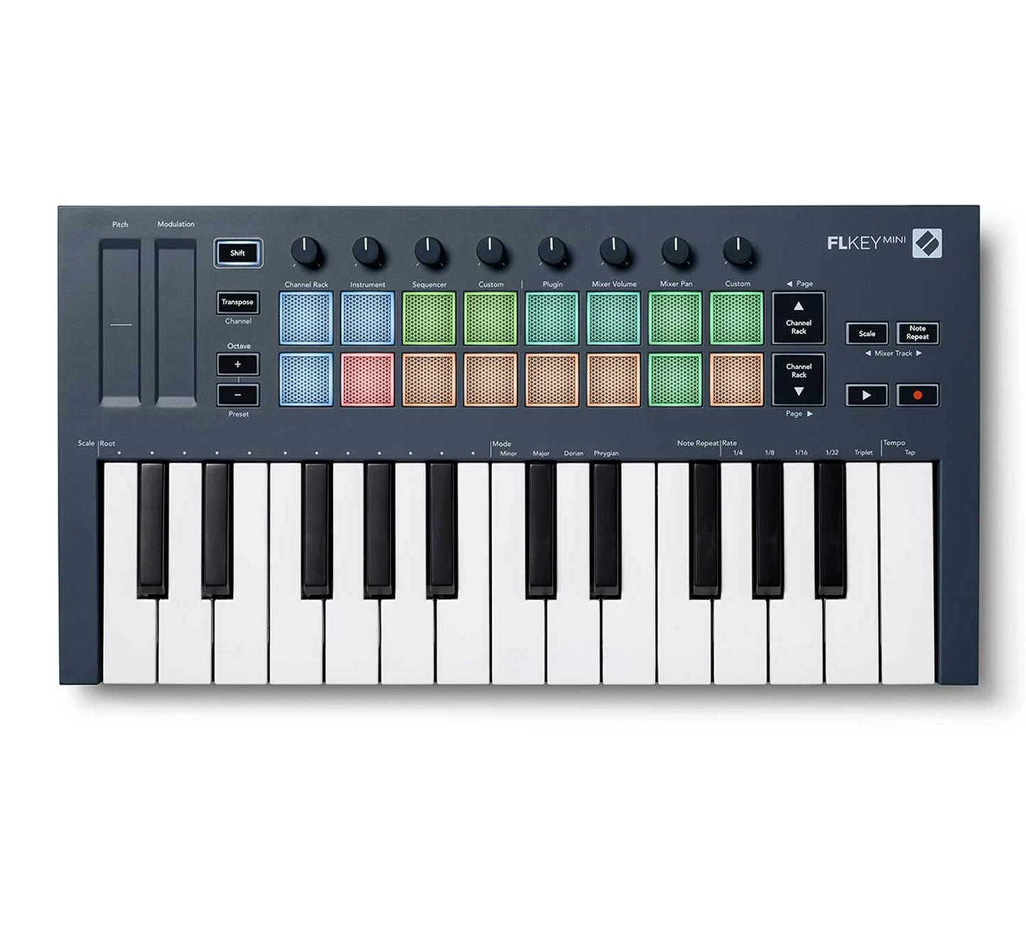 Teclado novation  midi 25 miniteclas con 16 pads e integración prefecta con FL Studio Ref: FLKEY