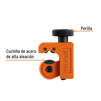 Mini cortador de tubo de cobre 1/8" a 5/8" cuchilla 18 mm 12850