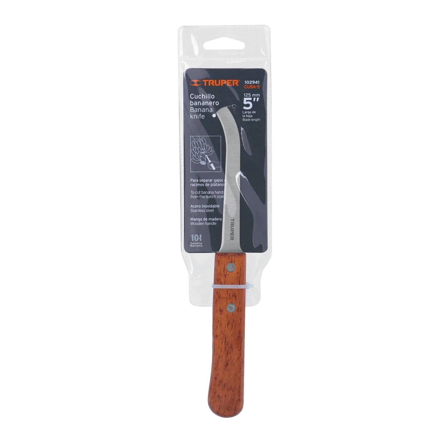 Cuchillo bananero de acero inoxidable Ref:CUBA-5  Serie 102941