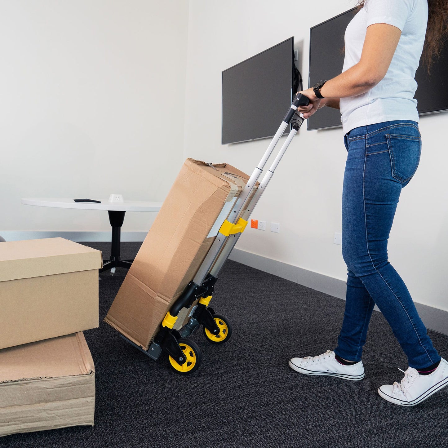 Diablo de carga, plegable de aluminio y base acero, 100 kg 24127