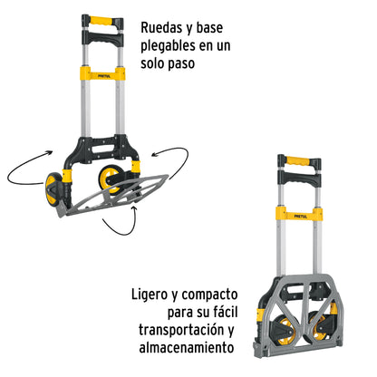 Diablo de carga, plegable de aluminio y base acero, 100 kg 24127