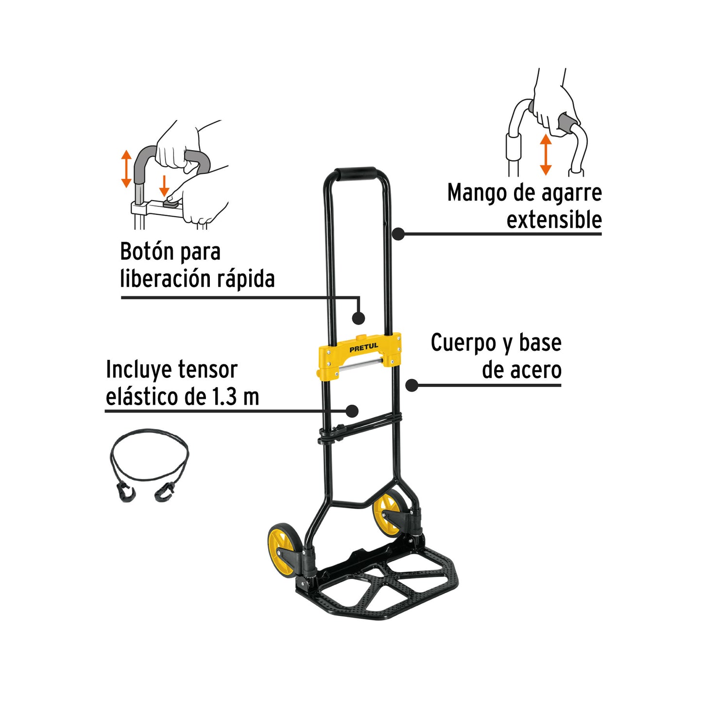 Carretilla plegable de 60Kg PRETUL Ref: DIA-60P