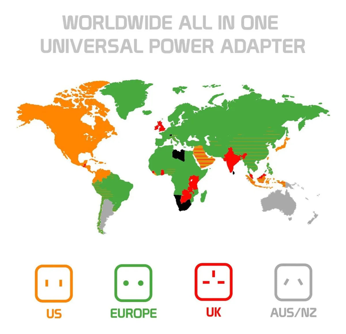 Adaptador De Corriente Universal Kit Viajero