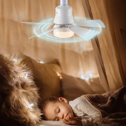 Mini Ventilador De Techo Silencioso De 20 W Con Luz Y Mando