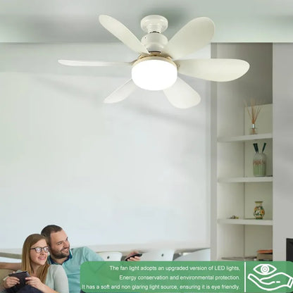 Mini Ventilador De Techo Silencioso De 20 W Con Luz Y Mando