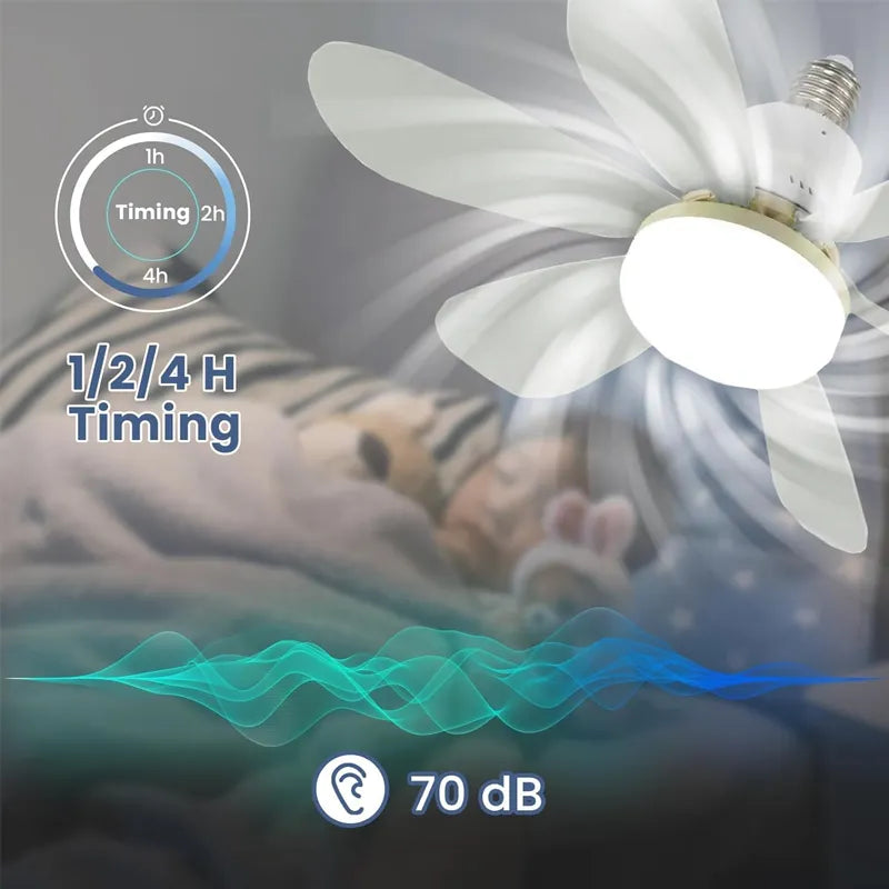 Mini Ventilador De Techo Silencioso De 20 W Con Luz Y Mando