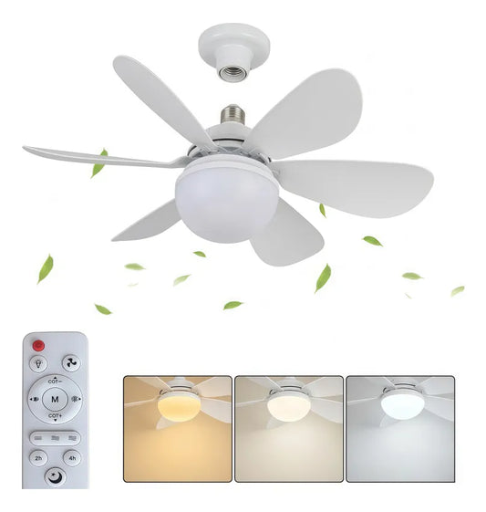 Mini Ventilador De Techo Silencioso De 20 W Con Luz Y Mando