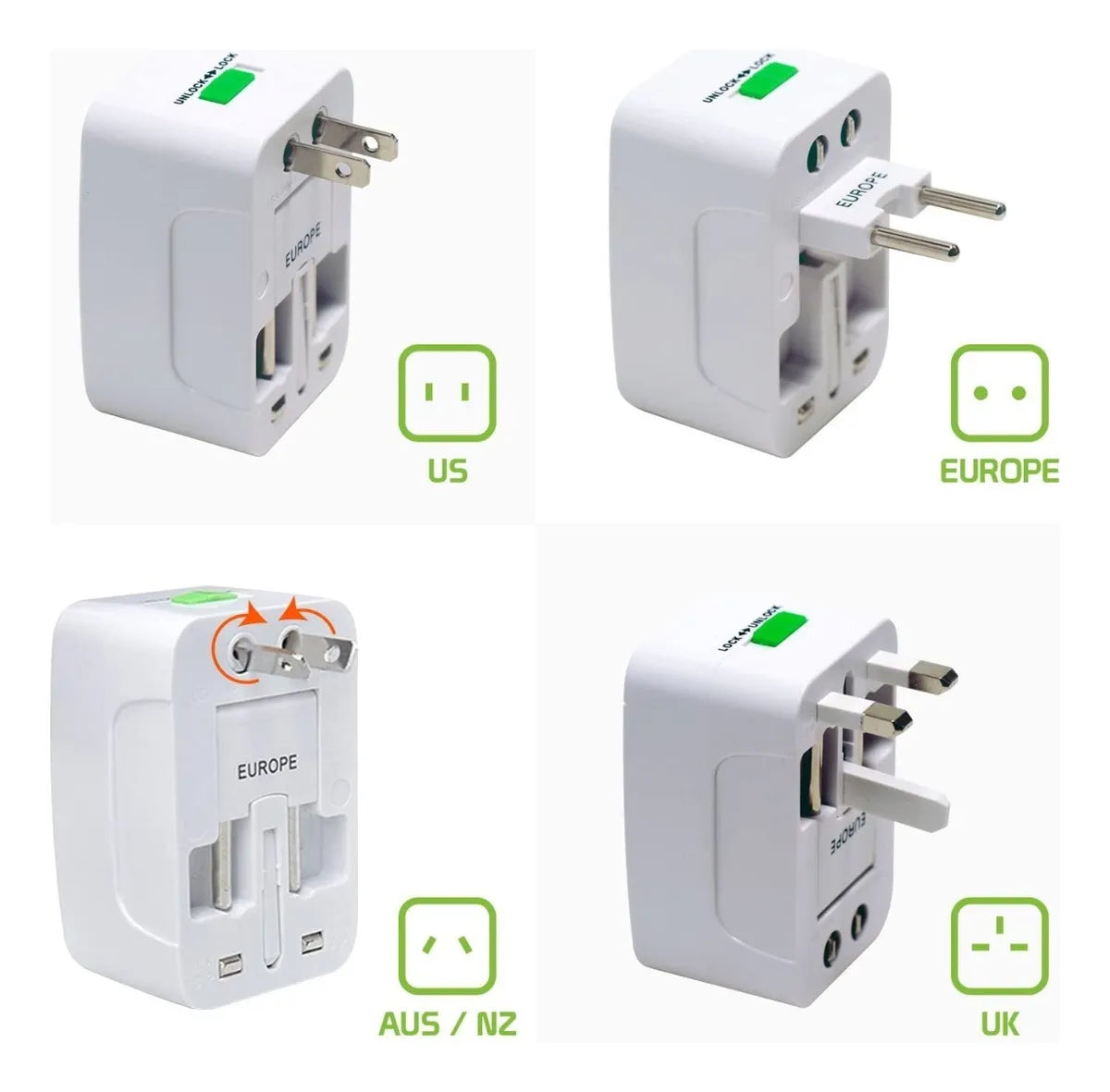Adaptador De Corriente Universal Kit Viajero