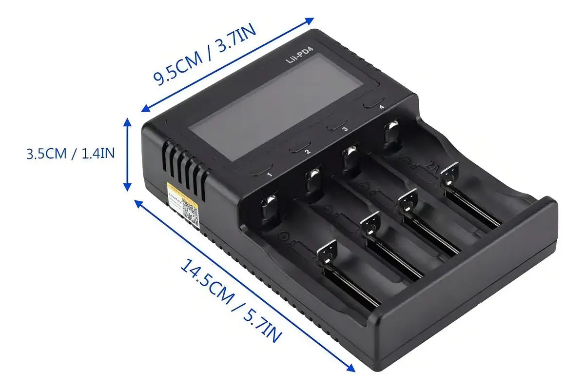 Cargador Pilas LiitoKala LII-PD4 4 Puertos 110V/220V para 18650 AA AAA