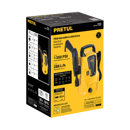 Hidrolavadora eléctrica 1350 PSI, PRETUL 29004