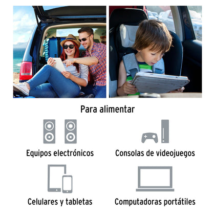 Inversor de corriente de 200 W con puertos USB, TRUPER