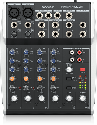 Mezclador Behringer pasivo 2 micrófonos  Ref: XENYX802S