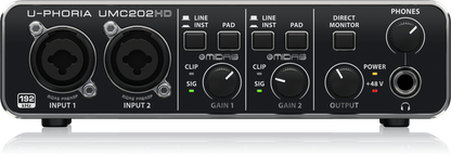 Interfaz para grabacion de 2 entradas y salidas  behringer  U-PHORIA Ref:  UMC202HD