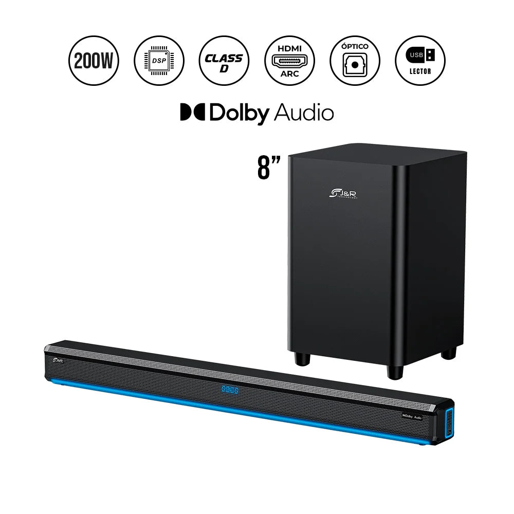 Soundbar+subwoofer 8 inalambrico blue le 200W RMS Ref. J5289