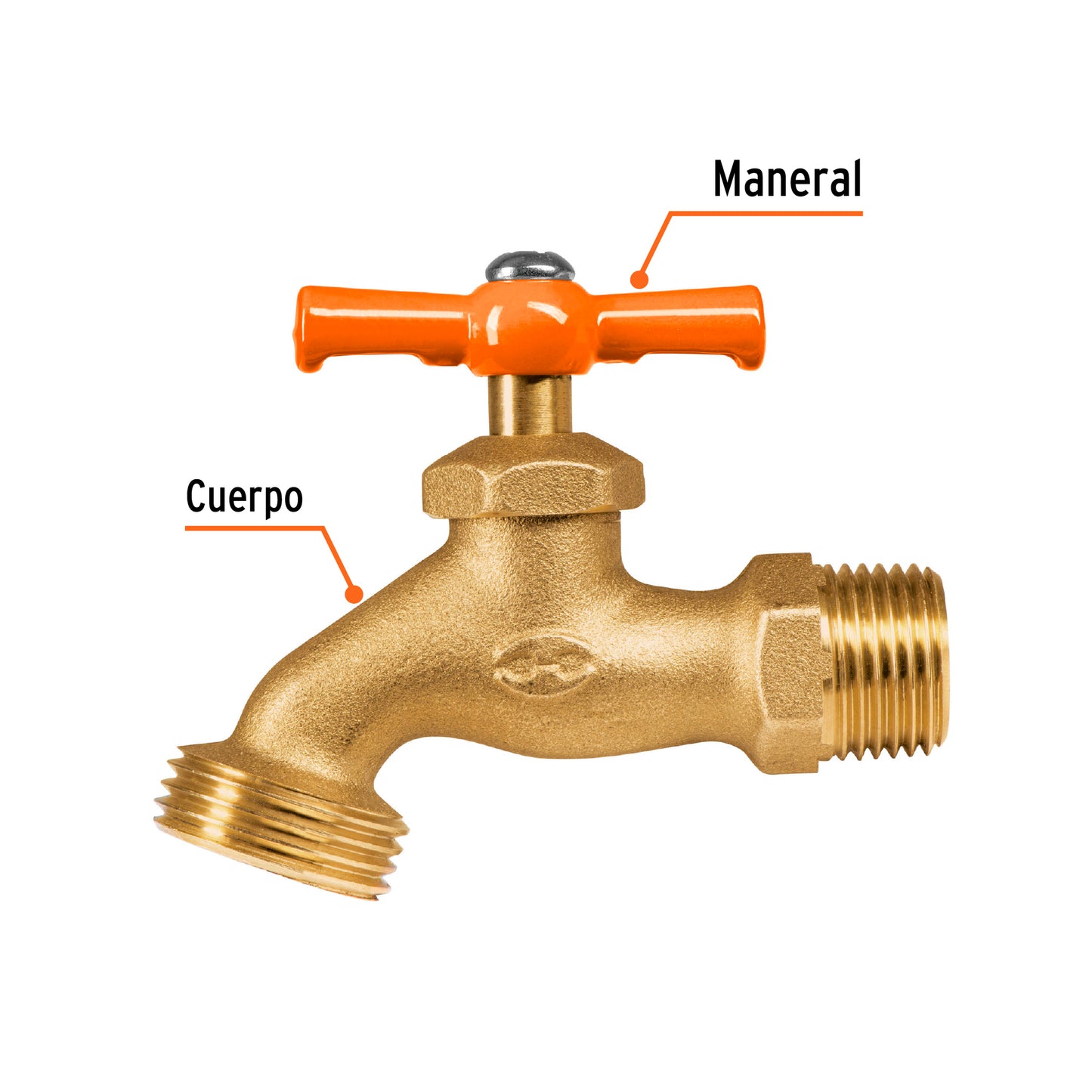 Llave p/manguera, de latón 140g, 1/2", blíster, TRUPER 13147