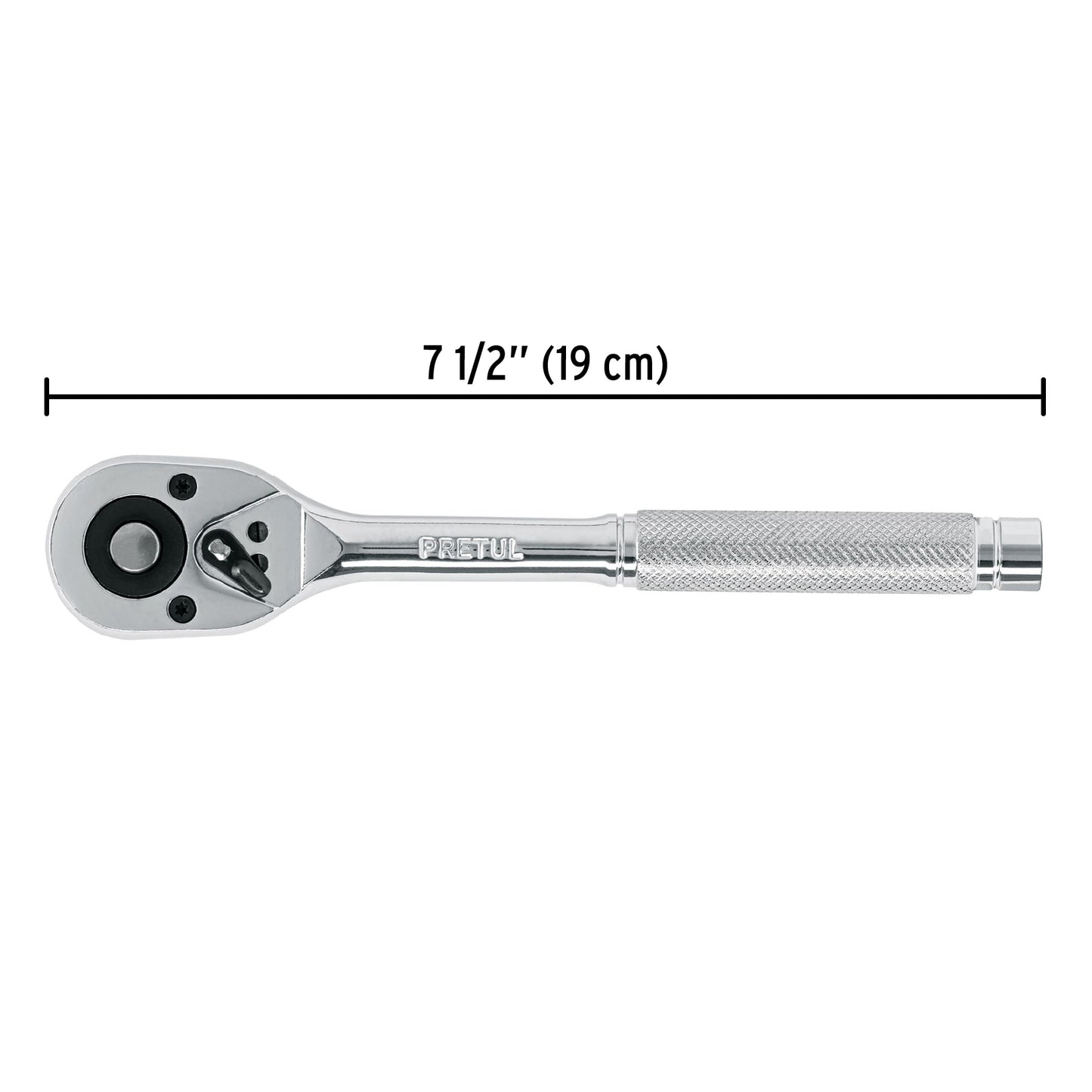 Matraca cuadro 3/8" cabeza de pera liberación rápida, PRETUL 21161