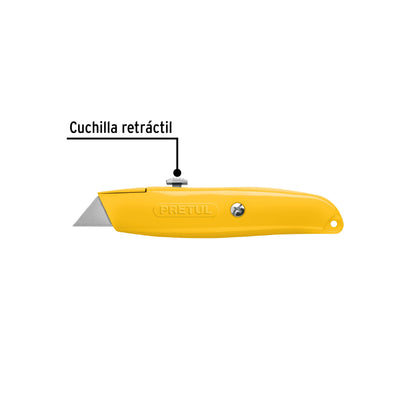 Navaja retráctil 6" cuerpo de aluminio, PRETUL 22400
