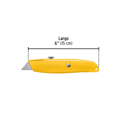 Navaja retráctil 6" cuerpo de aluminio, PRETUL 22400