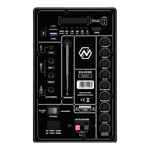 Cabina de sonido 8'' 20w LUMINUS NT-PB12