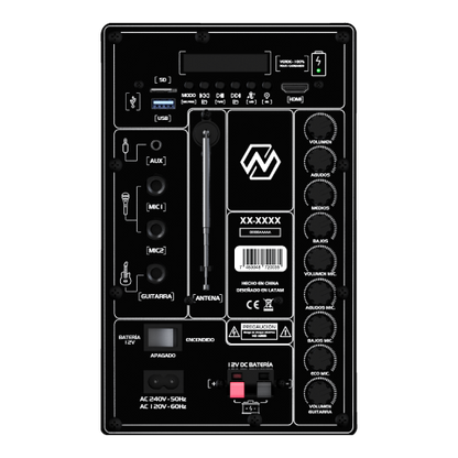 Cabina de sonido 8'' 20w LUMINUS NT-PB12