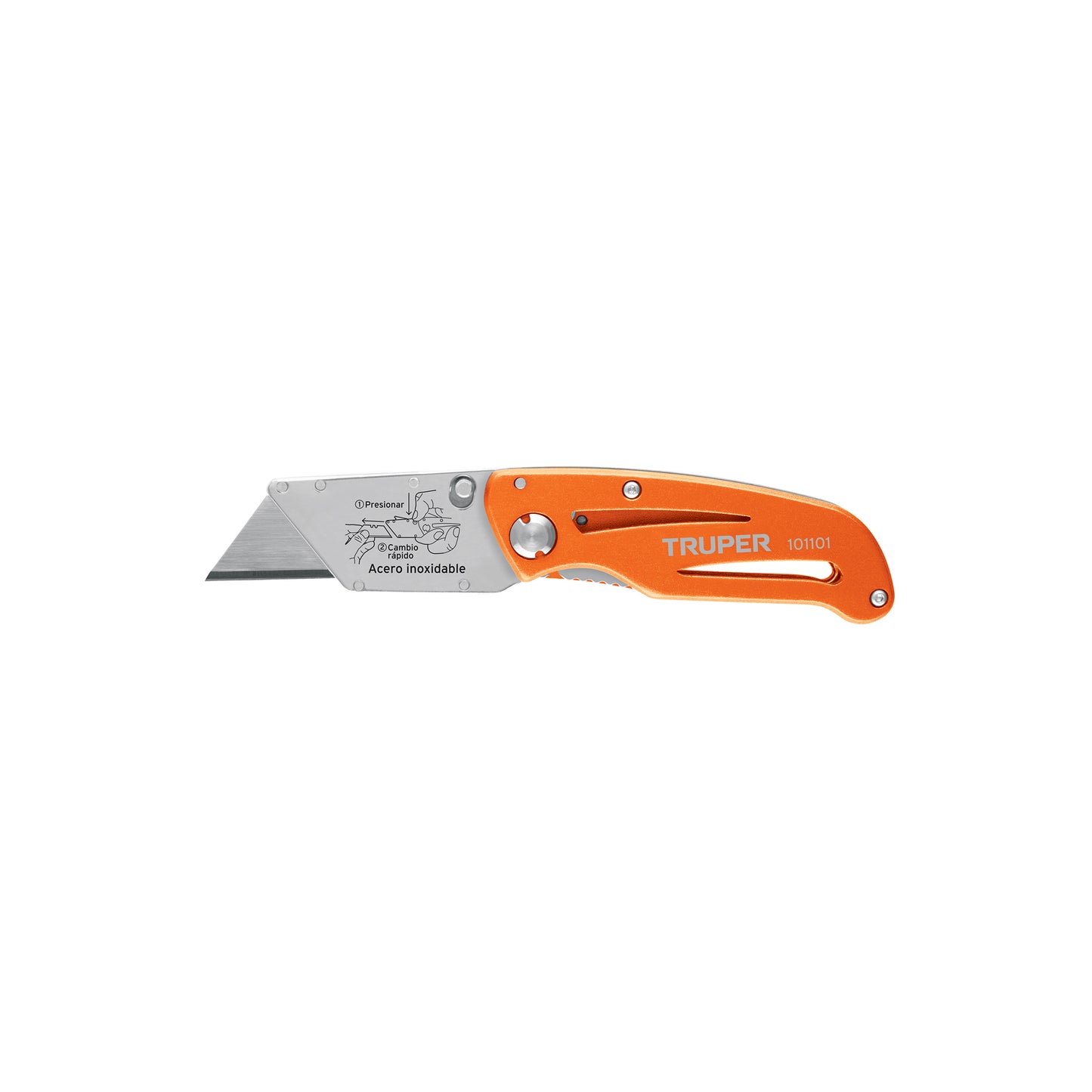 Navaja abatible 6" cuerpo de aluminio y acero inox, TRUPER 101101