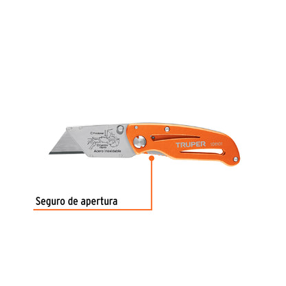 Navaja abatible 6" cuerpo de aluminio y acero inox, TRUPER 101101