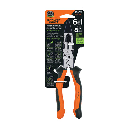 Pinza multiusos corta 8´´ Cortador- Pelador-Ponchador TRUPER Ref:PMU-8PX