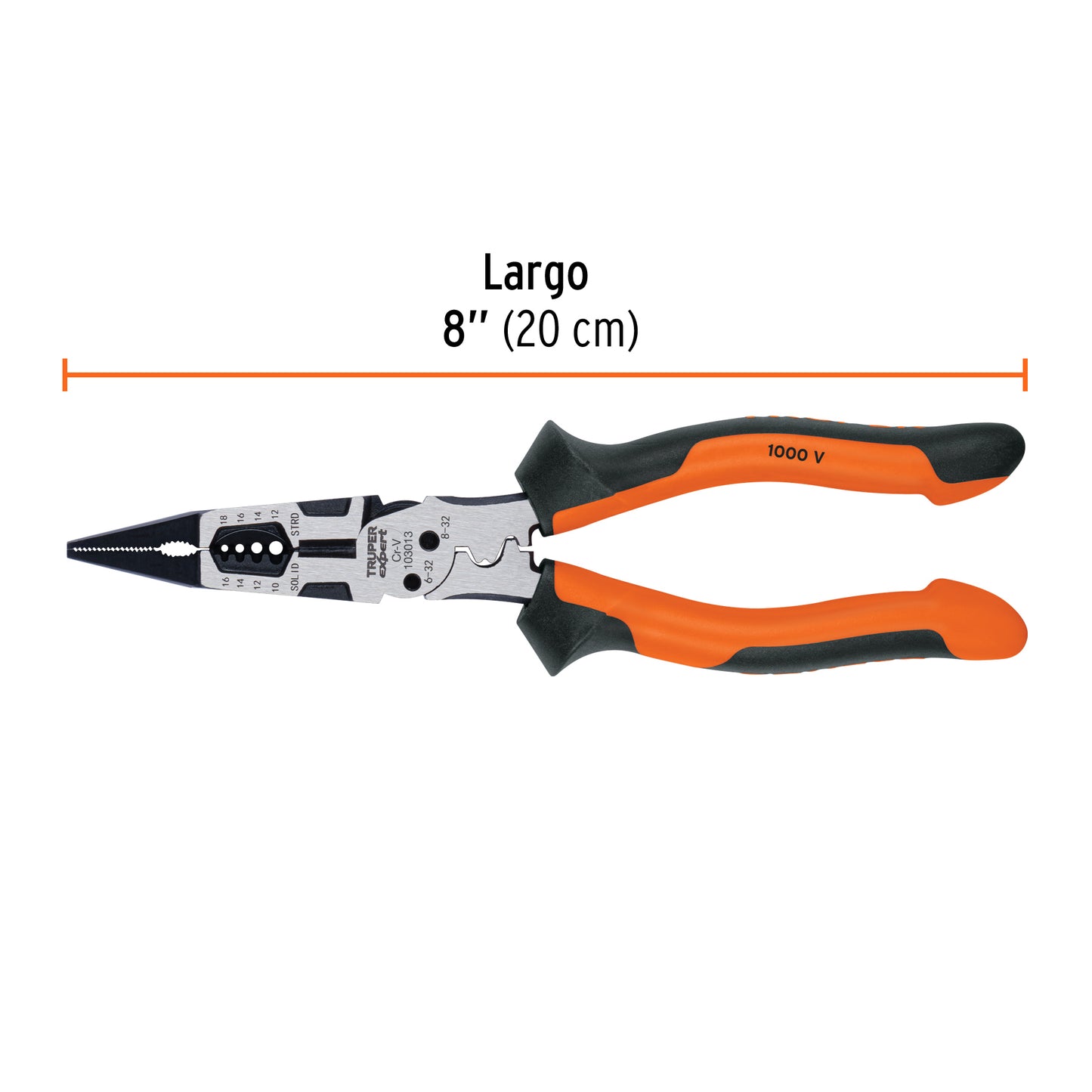 Pinza multiusos corta 8´´ Cortador- Pelador-Ponchador TRUPER Ref:PMU-8PX