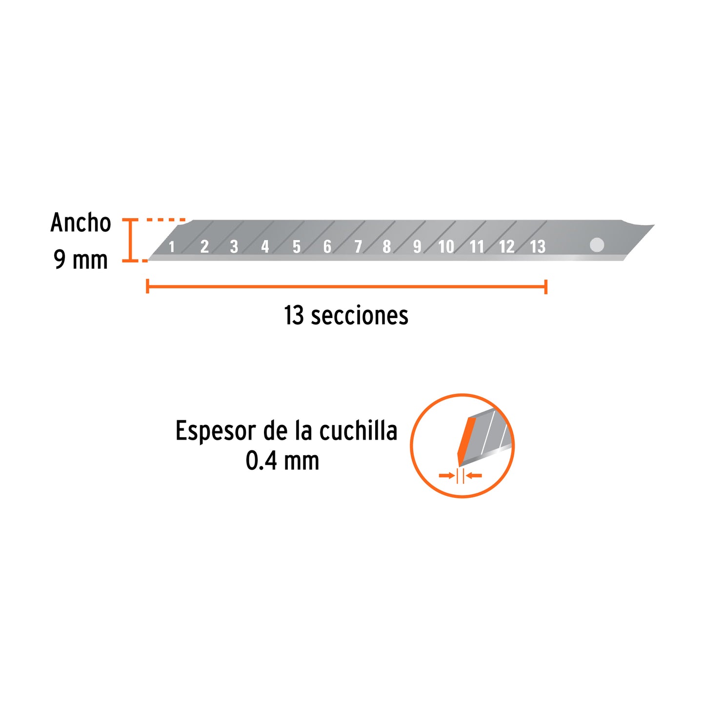 Estuche con 10 cuchillas SK4 de 9 mm para cutter, TRUPER 16962